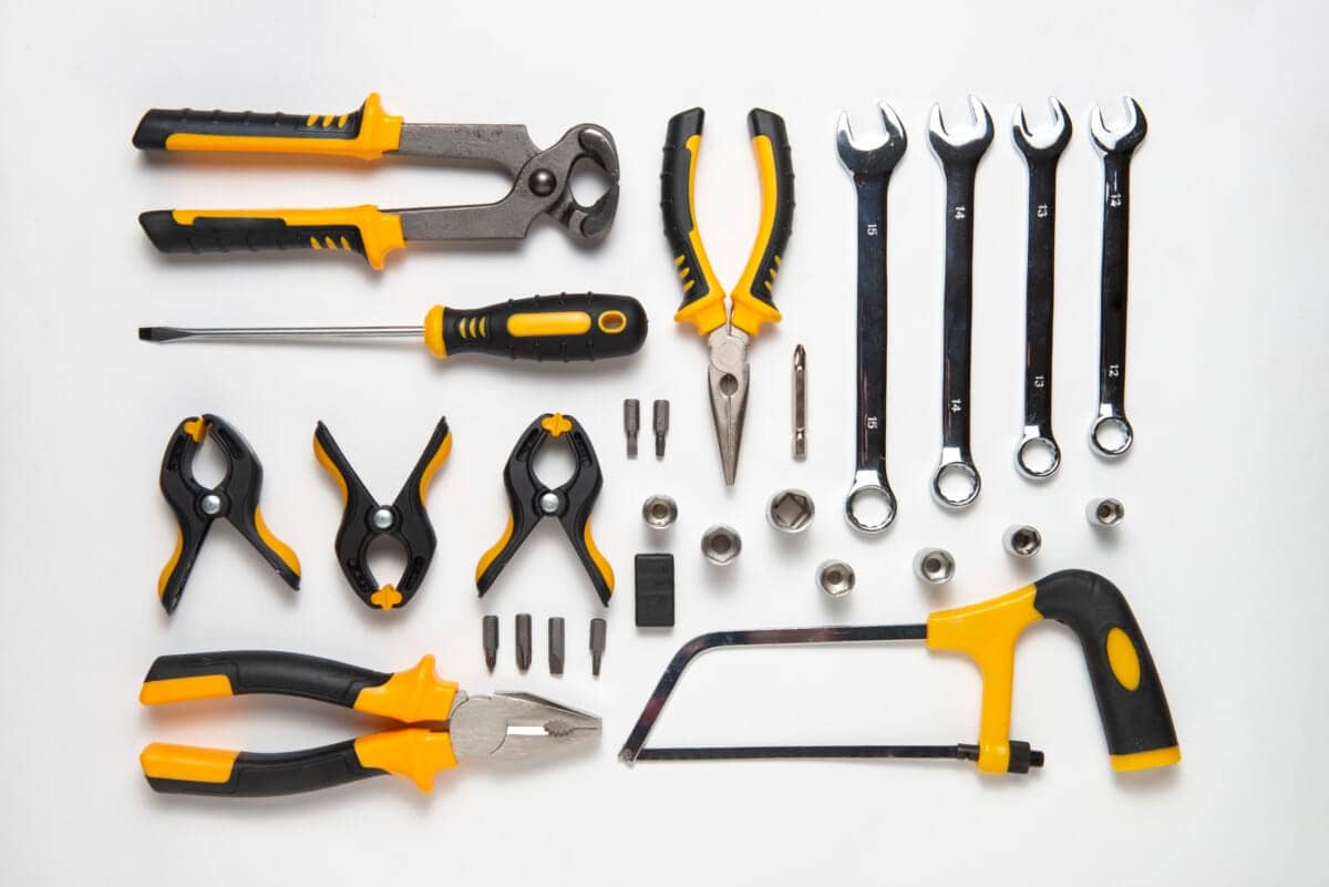 Top View Mechanical Tools Arrangement 1